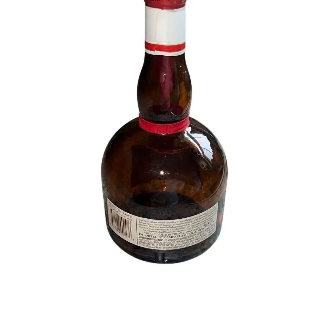 Vintage Grand Marnier Liqueur Amber 750ml Empty Bottle Collectible Size 8 3/4